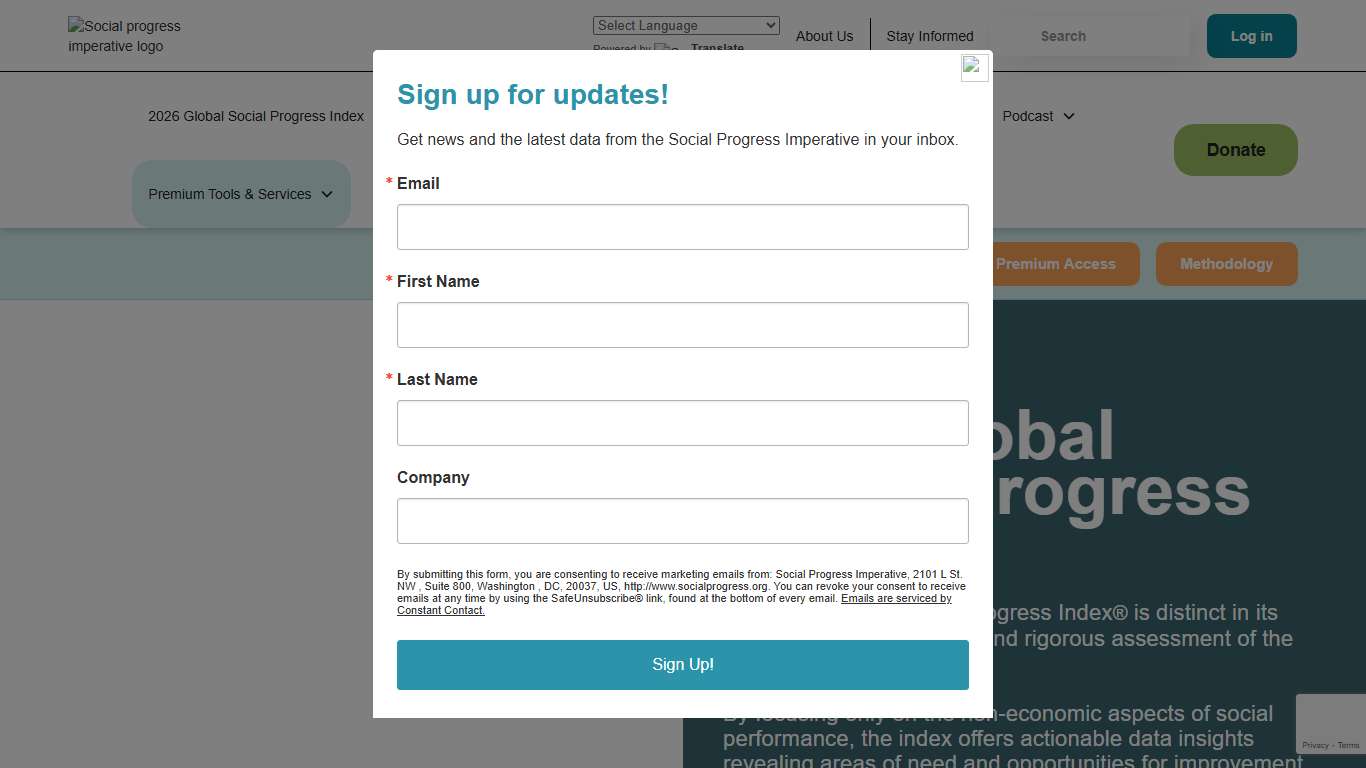 2026 Global Social Progress Index